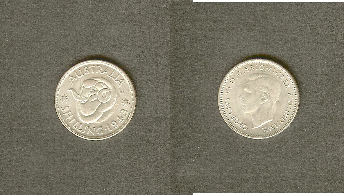 AUSTRALIE 1 Shilling Georges VI 1943S SPL